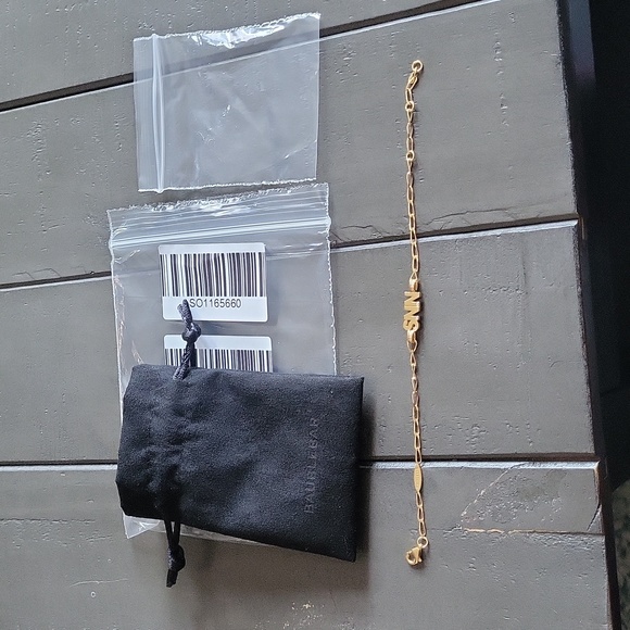 BaubleBar Jewelry - Brand new 18K Gold Mini Initial Custom Bracelet either for nns or snn